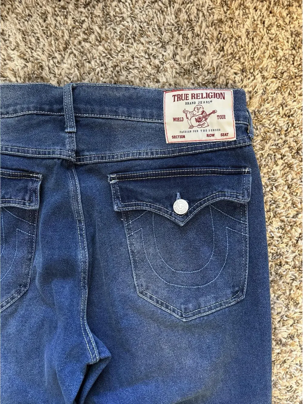 True Religion Geno Relaxed Slim Flap Jeans Men’s Size 34x32 Harmonious Wash NWT